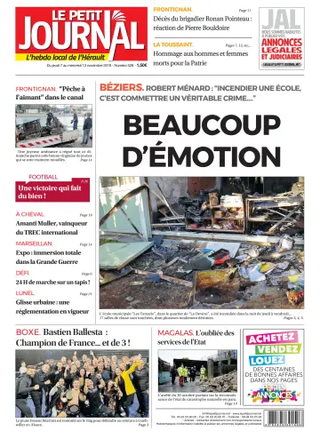 Le Petit Journal - L'hebdo local de l'Hérault - 8 Nov 2019