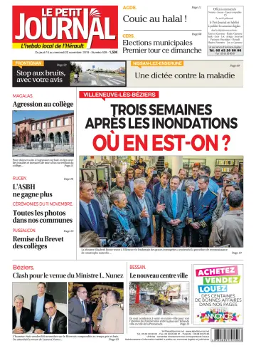 Le Petit Journal - L'hebdo local de l'Hérault - 15 Nov 2019