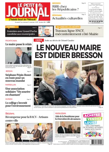 Le Petit Journal - L'hebdo local de l'Hérault - 22 Nov 2019