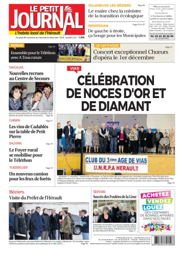 Le Petit Journal - L'hebdo local de l'Hérault - 29 Nov 2019