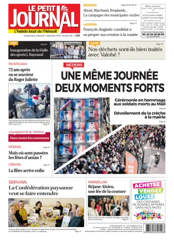 Le Petit Journal - L'hebdo local de l'Hérault - 6 Dec 2019
