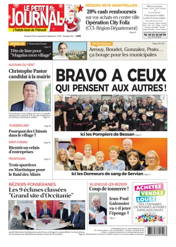 Le Petit Journal - L'hebdo local de l'Hérault - 20 Dec 2019