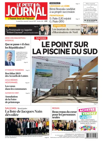 Le Petit Journal - L'hebdo local de l'Hérault - 10 Jan 2020