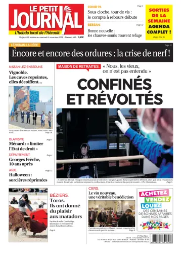 Le Petit Journal - L'hebdo local de l'Hérault - 30 Oct 2020