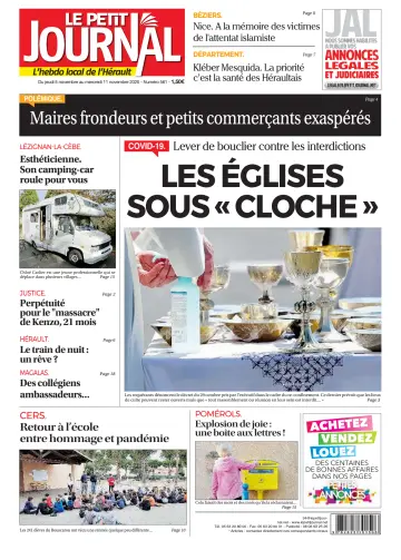 Le Petit Journal - L'hebdo local de l'Hérault - 6 Nov 2020