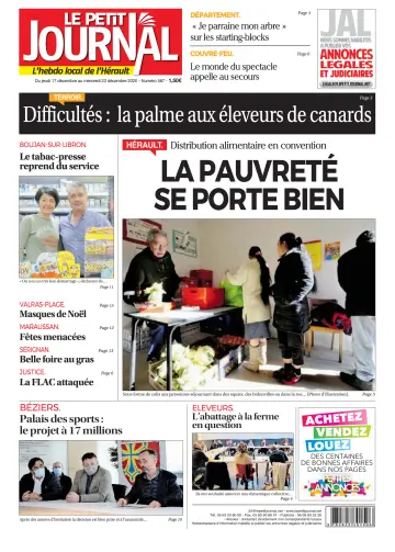 Le Petit Journal - L'hebdo local de l'Hérault - 18 Dec 2020