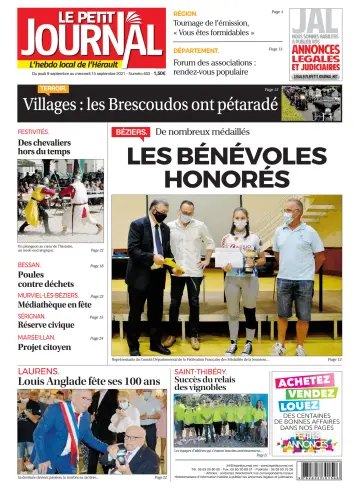 Le Petit Journal - L'hebdo local de l'Hérault - 10 Sep 2021