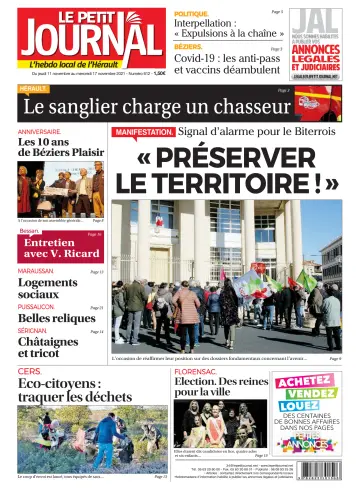 Le Petit Journal - L'hebdo local de l'Hérault - 12 Nov 2021