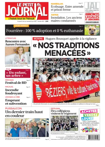 Le Petit Journal - L'hebdo local de l'Hérault - 3 Jun 2022