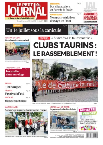 Le Petit Journal - L'hebdo local de l'Hérault - 22 Jul 2022