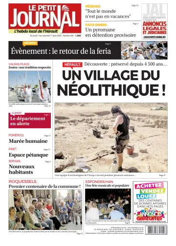 Le Petit Journal - L'hebdo local de l'Hérault - 12 Aug 2022
