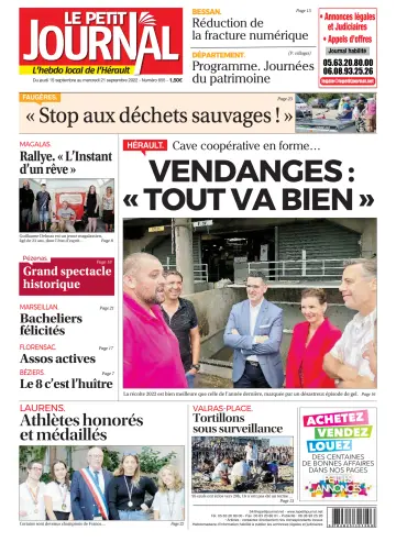 Le Petit Journal - L'hebdo local de l'Hérault - 16 Sep 2022