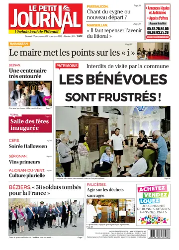 Le Petit Journal - L'hebdo local de l'Hérault - 28 Oct 2022
