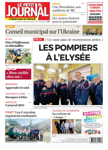 Le Petit Journal - L'hebdo local de l'Hérault - 4 Nov 2022
