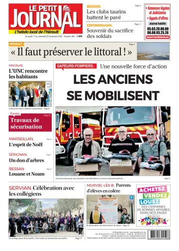 Le Petit Journal - L'hebdo local de l'Hérault - 18 Nov 2022