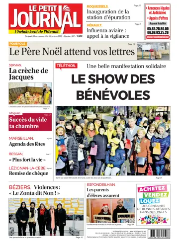 Le Petit Journal - L'hebdo local de l'Hérault - 9 Dec 2022