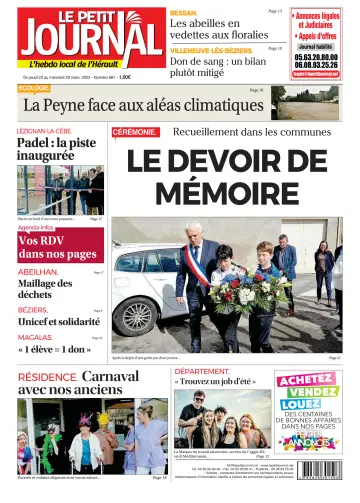 Le Petit Journal - L'hebdo local de l'Hérault - 24 Mar 2023