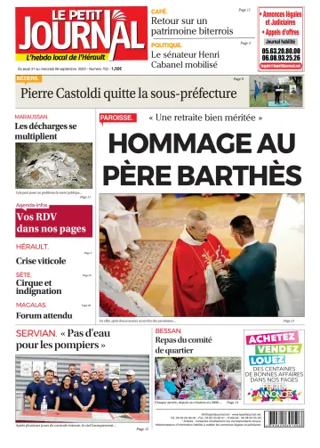 Le Petit Journal - L'hebdo local de l'Hérault - 1 Sep 2023