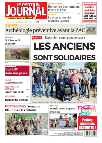 Le Petit Journal - L'hebdo local de l'Hérault - 20 Oct 2023