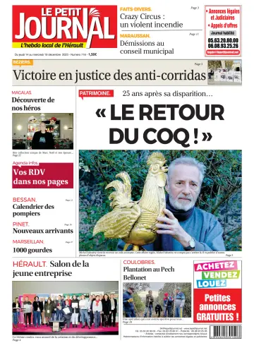 Le Petit Journal - L'hebdo local de l'Hérault - 15 dic 2023
