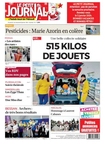 Le Petit Journal - L'hebdo local de l'Hérault - 22 dic 2023