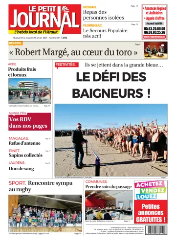 Le Petit Journal - L'hebdo local de l'Hérault - 05 янв. 2024