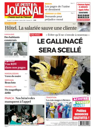 Le Petit Journal - L'hebdo local de l'Hérault - 12 gen 2024