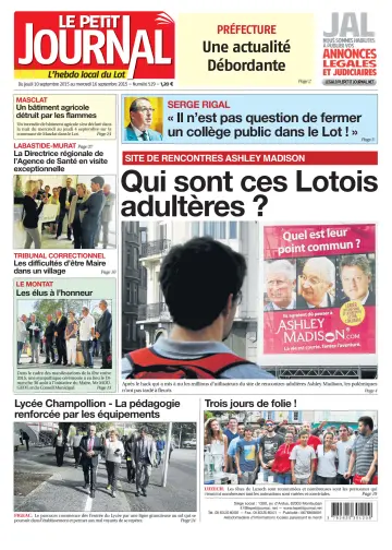 Le Petit Journal - L'hebdo local du Lot - 10 Sep 2015