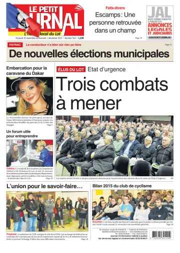 Le Petit Journal - L'hebdo local du Lot - 26 Nov 2015