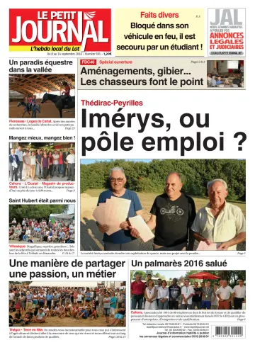 Le Petit Journal - L'hebdo local du Lot - 8 Sep 2016