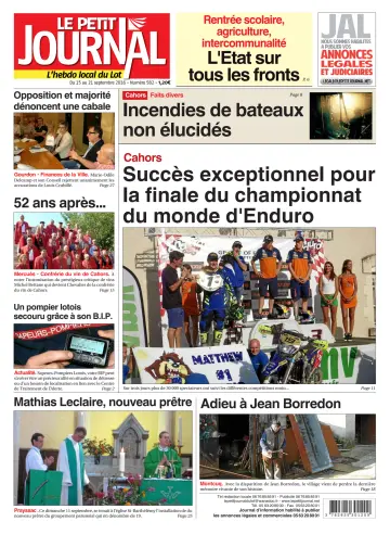 Le Petit Journal - L'hebdo local du Lot - 15 Sep 2016