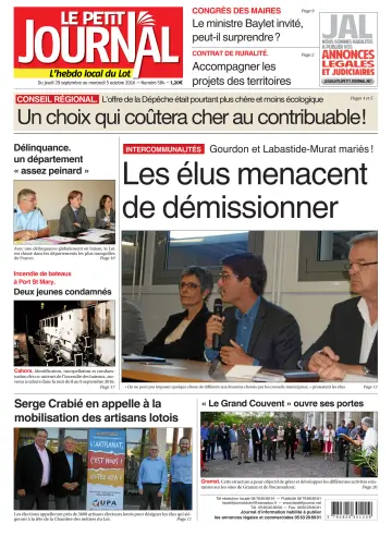 Le Petit Journal - L'hebdo local du Lot - 29 Sep 2016