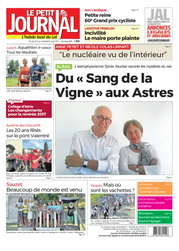 Le Petit Journal - L'hebdo local du Lot - 3 Aug 2017