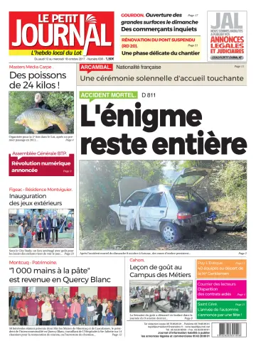 Le Petit Journal - L'hebdo local du Lot - 12 Oct 2017