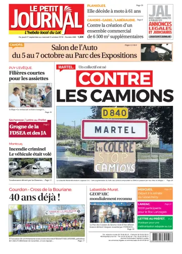 Le Petit Journal - L'hebdo local du Lot - 27 Sep 2018