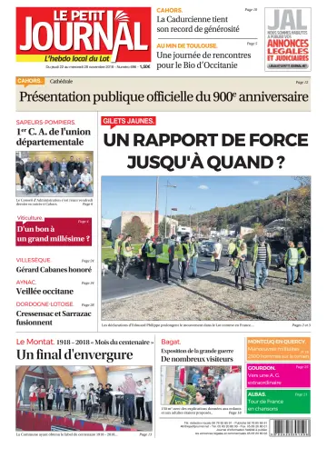 Le Petit Journal - L'hebdo local du Lot - 22 Nov 2018