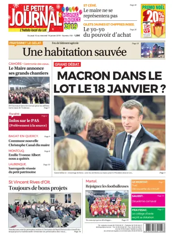 Le Petit Journal - L'hebdo local du Lot - 10 Jan 2019