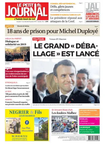 Le Petit Journal - L'hebdo local du Lot - 17 Jan 2019