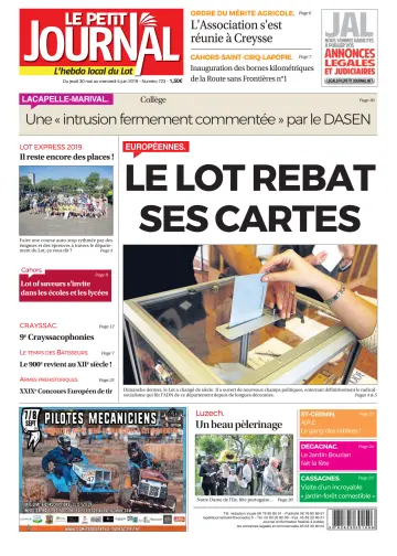 Le Petit Journal - L'hebdo local du Lot - 30 May 2019