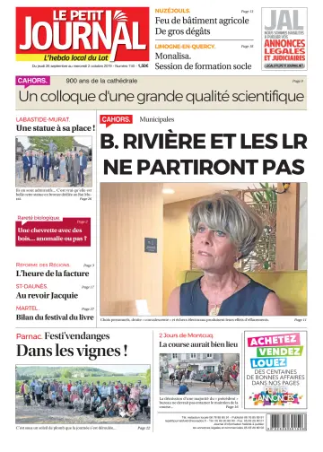 Le Petit Journal - L'hebdo local du Lot - 26 Sep 2019