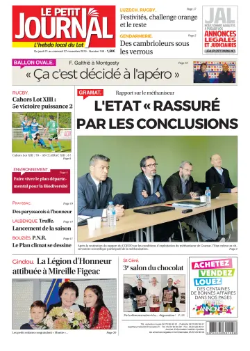 Le Petit Journal - L'hebdo local du Lot - 21 Nov 2019