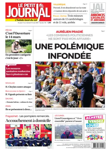 Le Petit Journal - L'hebdo local du Lot - 12 Mar 2020