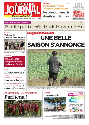 Le Petit Journal - L'hebdo local du Lot - 10 Sep 2020