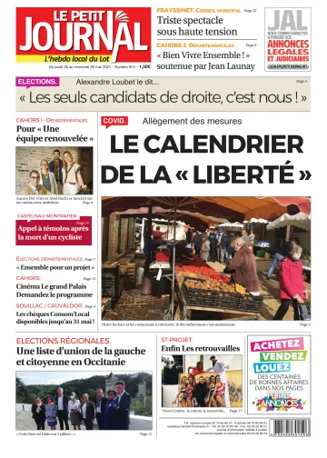 Le Petit Journal - L'hebdo local du Lot - 20 May 2021