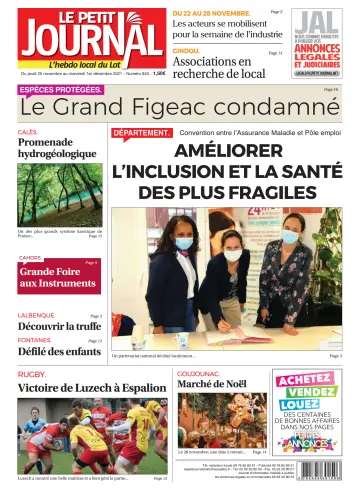 Le Petit Journal - L'hebdo local du Lot - 25 Nov 2021