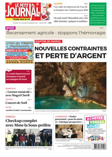 Le Petit Journal - L'hebdo local du Lot - 16 Dec 2021