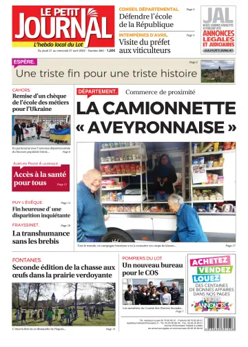 Le Petit Journal - L'hebdo local du Lot - 21 Apr 2022