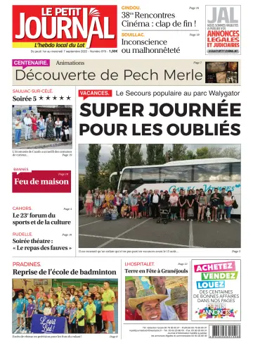 Le Petit Journal - L'hebdo local du Lot - 1 Sep 2022