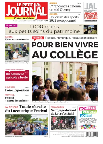Le Petit Journal - L'hebdo local du Lot - 8 Sep 2022