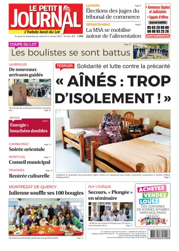 Le Petit Journal - L'hebdo local du Lot - 29 Sep 2022
